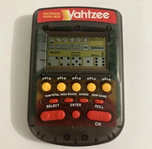 Vintage Handheld Electronic Yahtzee Black 1995 Milton Bradley Tested & Working - Picture 1 of 11