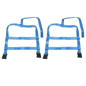 For Tow Dolly Car Tire Basket Straps Wheel Net Set Flat Hook 2Pcs Blue - Picture 1 of 8