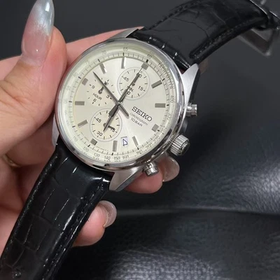 Brand New Seiko Champagne Dial Quartz Men's Chronograph Watch | SSB383 - Image 1 of 4