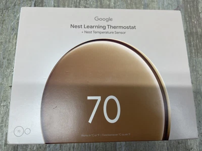 New Google Nest Learning Thermostat 4th Gen+ Sensor BRAND NEW SEALED - Image 1 of 4