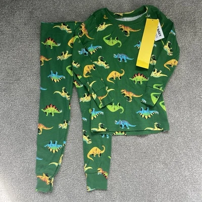 Old Navy 学步儿童 绿色 恐龙 睡衣 套装 尺寸 2T 全新 — 第 1/4 张图片
