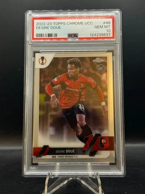 2022-23 Topps Chrome UEFA UCC - Desire Doue #48 (RC) - PSA 10 - Image 1 of 2