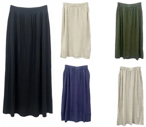 Womens A-Line Knitted Pleated Midi Skirt Stylish Winter Autumn Casual Skirt - Picture 1 of 6