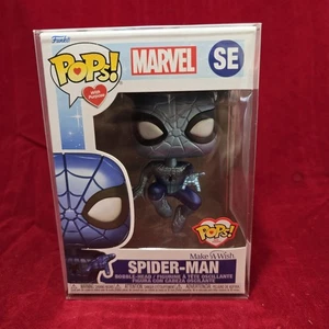Spider-Man SE Funko POP! Marvel: Make A Wish Purpose Metallic Blue - Picture 1 of 6