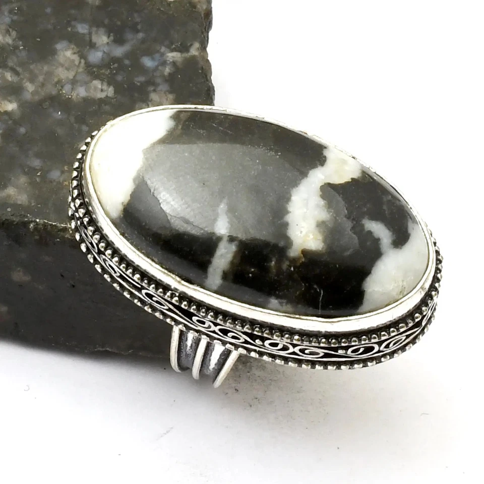 Anillo de piedras preciosas turquesa búfalo diseño antiguo joyería EE. UU. talla 7,25 AR 29005 Foto 1 de 1