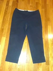 Ladies Talbots Navy Blue Perfect Crop Pants Size 14 - Picture 1 of 5