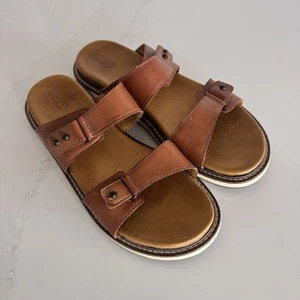 Keen Lana Slide Sandals Womens 9.5 Tan Brown Leather Comfort Cushion Outdoors - Picture 1 of 7