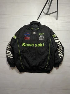 Vintage Kawasaki Ninja Embroidered Logo y2k racing jacket  Moto XL Size Man - Picture 1 of 22