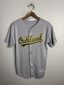 Oakland Leichtathletik Trikot Jugend Large grau MLB Baseball cooler Basisknopf - Bild 1 von 8