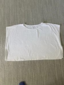 Eileen Fisher Women Organic Linen and Cotton Blouse Shirt Top Short Sleeves Sz S - Picture 1 of 4