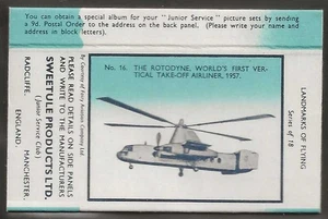 SWEETULE-LANDMARKS OF FLYING (EMPTY PACKET HULL ONLY) 1961-#16- QUALITY PACKET!! - Picture 1 of 2