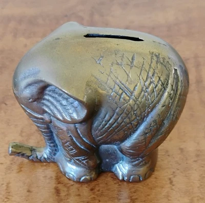 Vintage Brass Elephant Bank  - Image 1 of 4