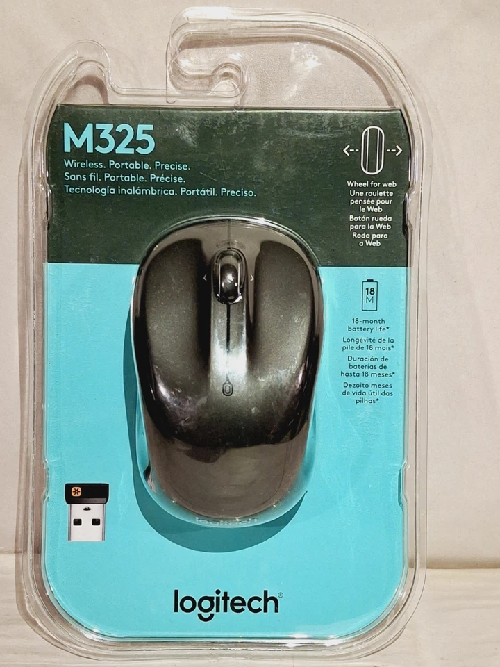 Logitech M325 Wireless Mouse - Black - Image 1 of 4