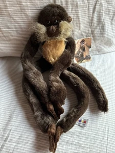 De colección Aurora 16” Pulgadas Felpa Marrón Difuso Colgante Araña Mono Piernas Largas con Etiqueta - Imagen 1 de 17