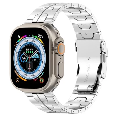Correa de doble bloqueo de acero inoxidable para Apple Watch Band Series Ultra 9 8 7 6 5 SE Foto 1 de 4