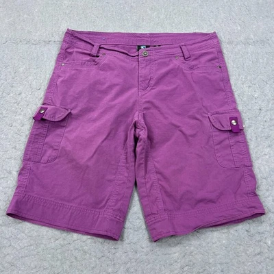 Kuhl 短裤女式 14 紫色远足货物复古 Patina 染料帆布户外 12 — 第 1/4 张图片