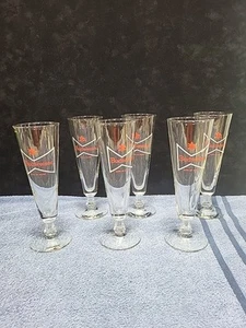 6 Budweiser Beer Pilsner Glasses 8.5" Mancave Special!! - Picture 1 of 6