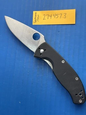 Navaja de Bolsillo Plegable Spyderco Tenacious Mango G10 Hoja Borde Liso Foto 1 de 4