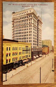 Wisconsin Street Milwaukee Wisconsin WI Postcard PC c. 1910 Unused - Picture 1 of 1