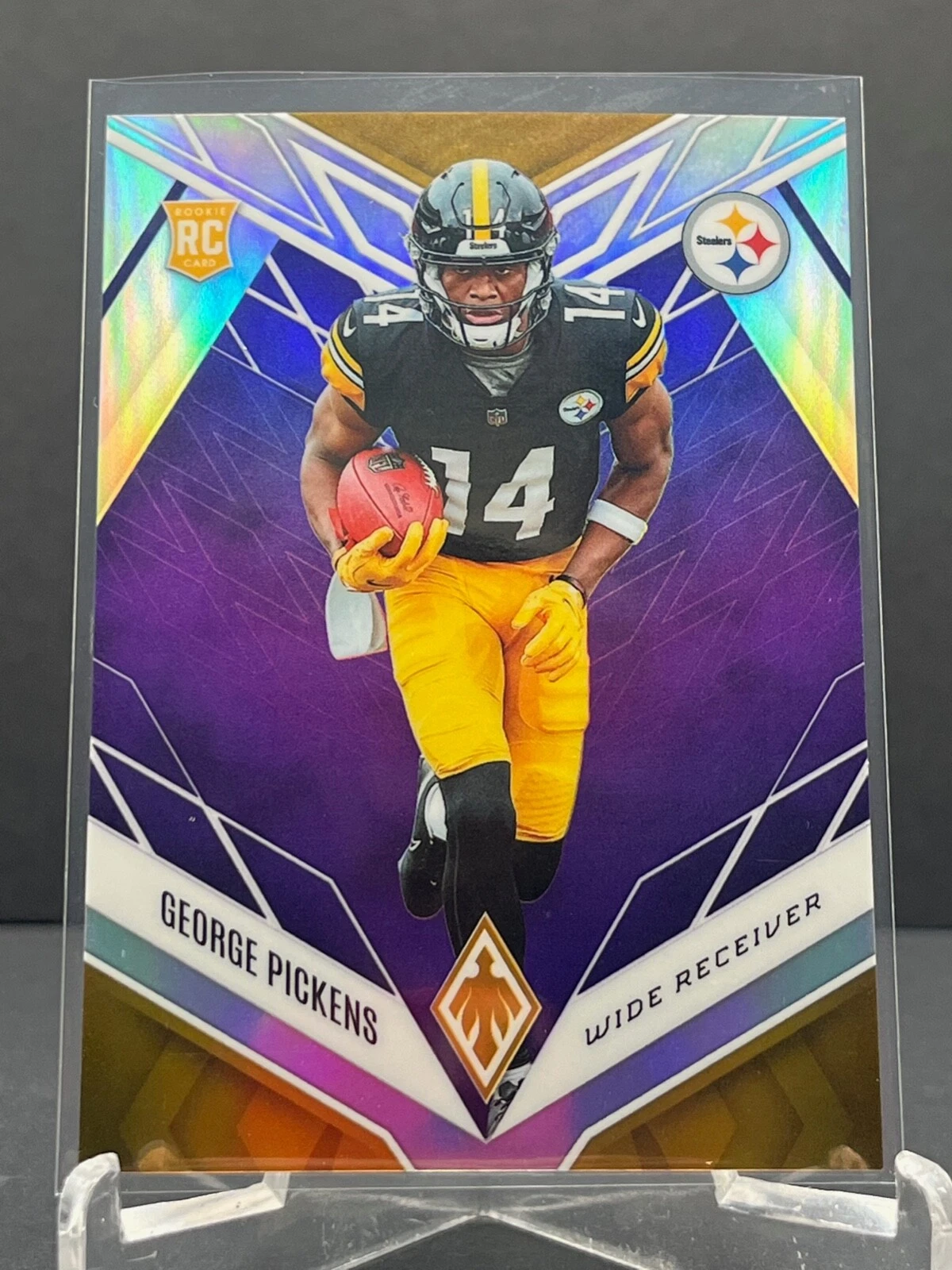 2022 Panini Phoenix GEORGE PICKENS /125 Rookie Purple Prizm SP RC #123 STEELERS!