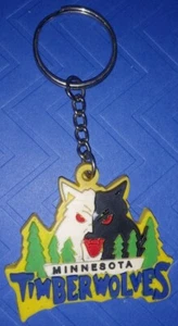 NBA Minnesota Timberwolves Keychain Wolf Logo Wolves Vintage Key Chain 90s Style - Picture 1 of 6