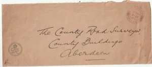 1940 GviR ROYALTY CYPHER RED OFFICIAL PAID BALLATER TO ABERDEEN ROAD SURVEYOR - Picture 1 of 2