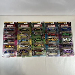 New, Vintage 2002 Maisto Marvel Die-Cast 1:64 Complete Car Collection Packs #1-5 - Picture 1 of 23