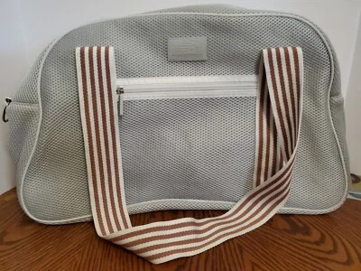 New Balance DSW Full Zip Large Mesh Grey/Pink/White Gym Bag - Image 1 of 4