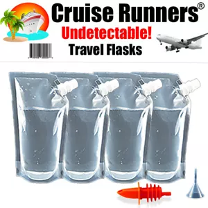 CRUISE SHIP FLASK KIT 6 Pc. 32oz RUM RUNNERS ALCOHOL LIQUOR SMUGGLE SNEAK BOOZE - Picture 1 of 20