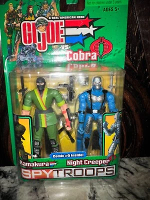GI Joe vs Cobra Spy Troops Kamakura & Night Creeper 2003 Винтажный Новый - Изображение 1 из 4