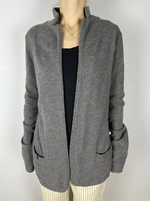 Cárdigan suéter gris Agnona 100 % cachemir talla 44 L tejido elástico frente abierto Foto 1 de 4