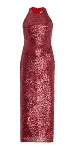 WOW New Tags The New Arrivals Ilkyaz Ozel Erika burgundy sequin midi dress $850 - Picture 1 of 3