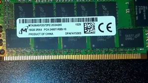 Micron 16GB DDR4-2400 PC4-19200 RDIMM Server Memory RAM (MTA36ASF2G72PZ-2G3A3IG) - Picture 1 of 1