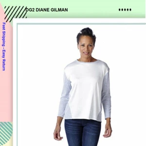 DG2 Diane Gilman Contrast Brushed Mix Media Top, Medium - Picture 1 of 1