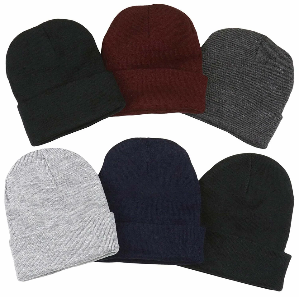 Pack de 6 gorros gorros elásticos suaves unisex para hombre y mujer Foto 1 de 1