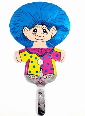 Globo de fiesta de helio Mylar anagrama vintage años 90 Norfin Dam peaje pelo azul 1992 Foto 1 de 4