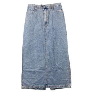 Vintage Cherokee Denim Midi Skirt Size 8 Blue Jean 80s Logging Prairie Cottage - Picture 1 of 12