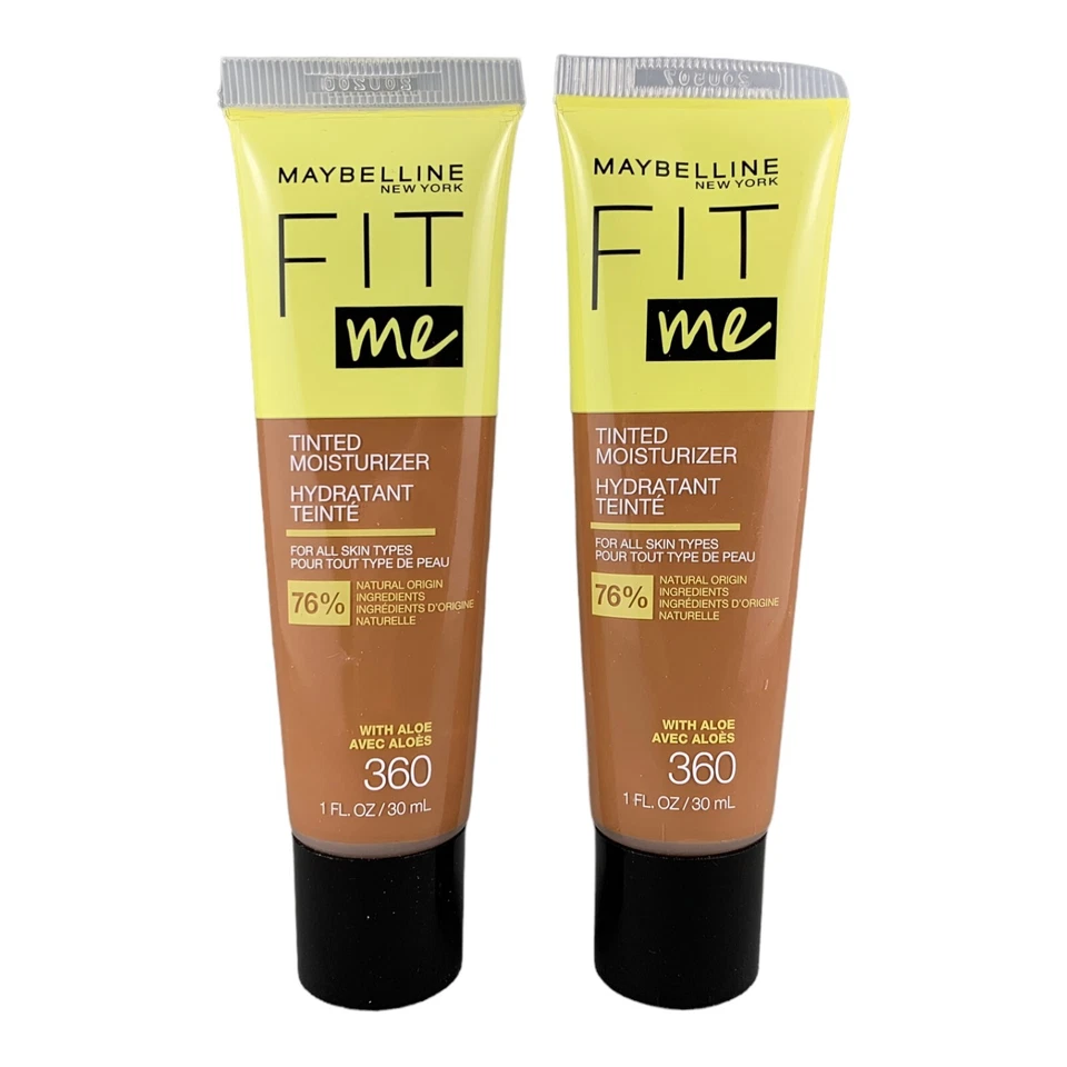 Maybelline Fit Me Tinted Face Moisturizer w/ Aloe LOT OF 2 #360 Mocha 1 fl. oz - Image 1 of 4