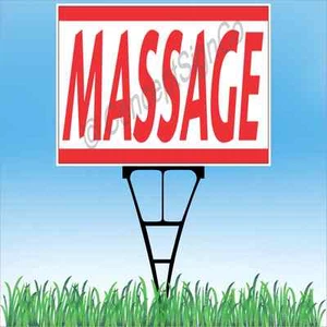 18"x24" MASSAGE Outdoor Yard Sign & Stake Sidewalk Lawn Sales Therapy Chinese - Imagen 1 de 2