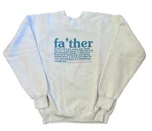 Vtg Crew neck Father Pullover Sweater Large White  - Picture 1 of 8