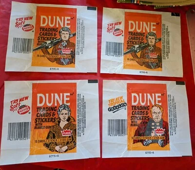 DUNE VTG 4 Empty Wax Pack Wrappers FLEER Paul Atreides Baron Harkonnen 1984 - Image 1 of 4