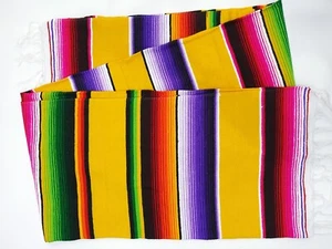 Artisan Falsa Mexican Blanket Saltillo Serape Yoga Throw Made in Mexico X-Large - Picture 1 of 52