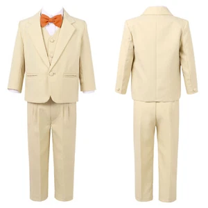 Baby Boys Suits 5 Piece Slim Fit Kids Formal Suit Dresswear for Weeding Party - Picture 1 of 51