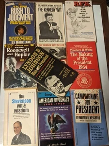 Lot of 10 Vintage 1950 - 1967 Political Softcovers in Various Conditions - Imagen 1 de 2