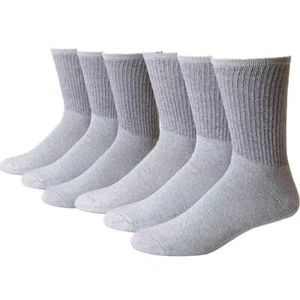 Paquete de 12 pares de calcetines deportivos informales de algodón color liso gris talla 10-13 - Imagen 1 de 1