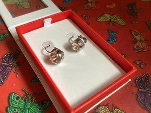 Guess Swarovski Crystal Earrings Stainless Steel Drop Hoops Brand New Boxed - Picture 1 of 5