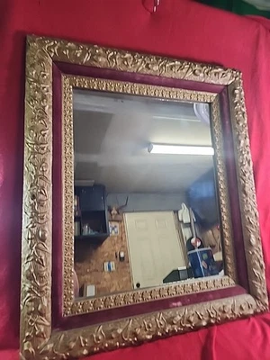 20th century Gold Gilded Mirror with intricate Layered Frame Design - Image 1 of 4