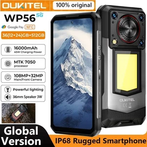 5G OUKITEL WP56 Rugged Phone Mobile Android 15 Outdoor Camping Light Fingerprint - Picture 1 of 21