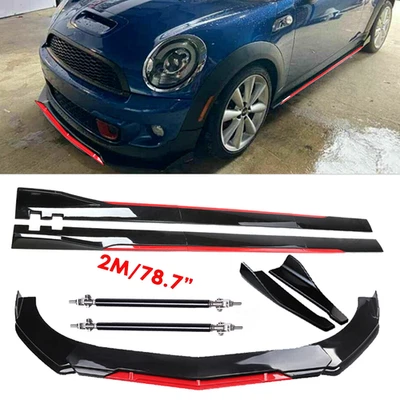 Front Bumper Lip Splitter Spoiler Glossy Black Red Body Kits For Mini Cooper — 第 1/4 张图片
