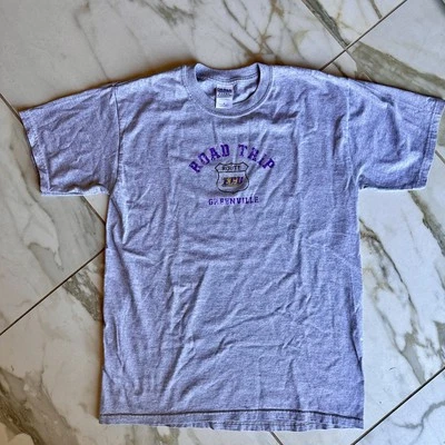 Gildan Heather Gray ECU Greenville Road Trip Tee with Purple Graphic GUC  - Image 1 of 4